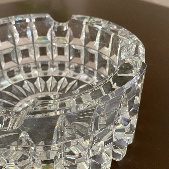 Vintage Waterford Crystal Square Point Ashtray Hollywood Regency - Picture 6 of 10